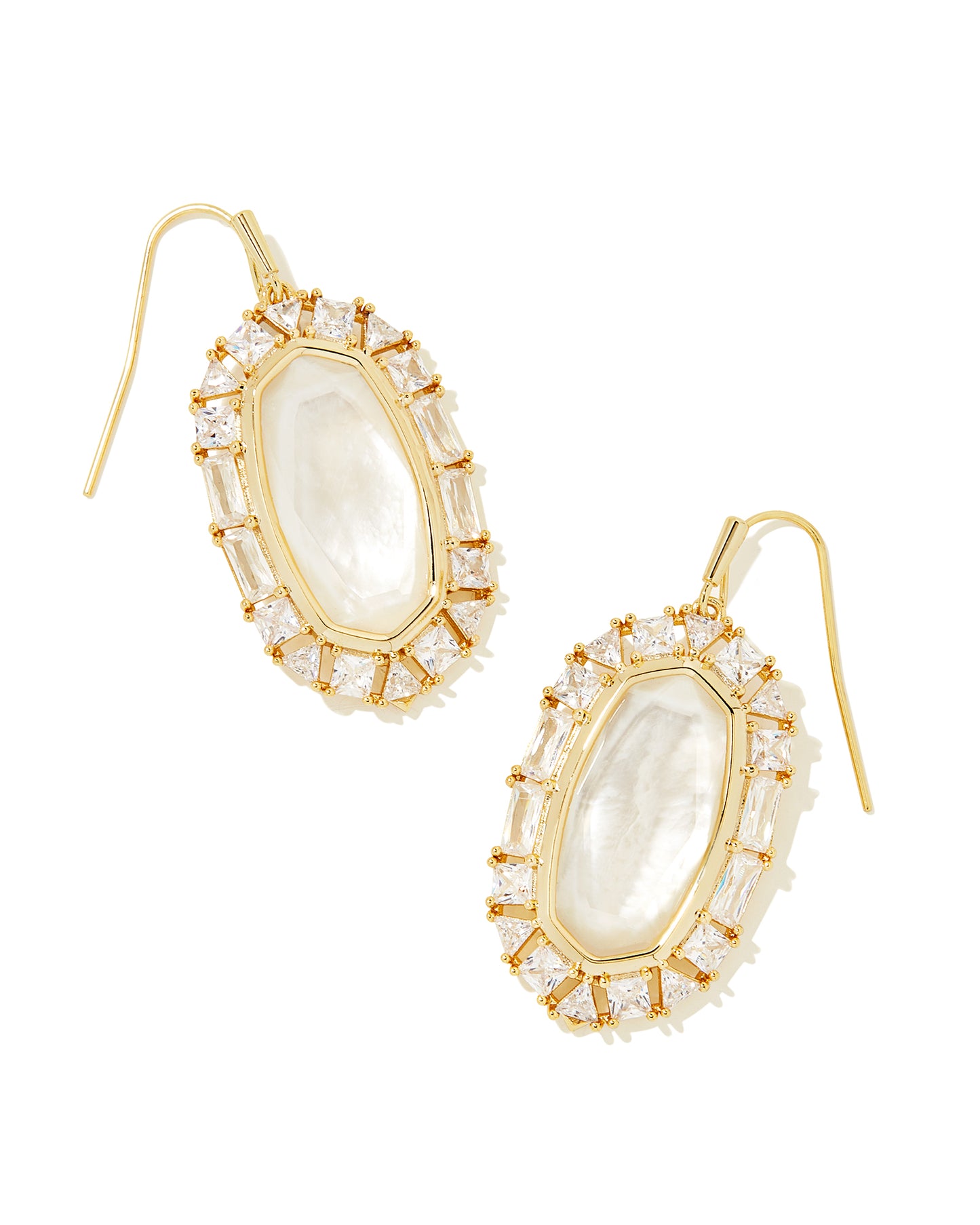 KENDRA SCOTT: ELLE CRYSTAL FRAME DROP GOLD