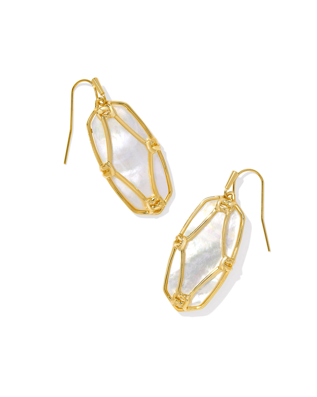 KENDRA SCOTT: IVORY ELLE LATTICE FRAME DROP EARRING