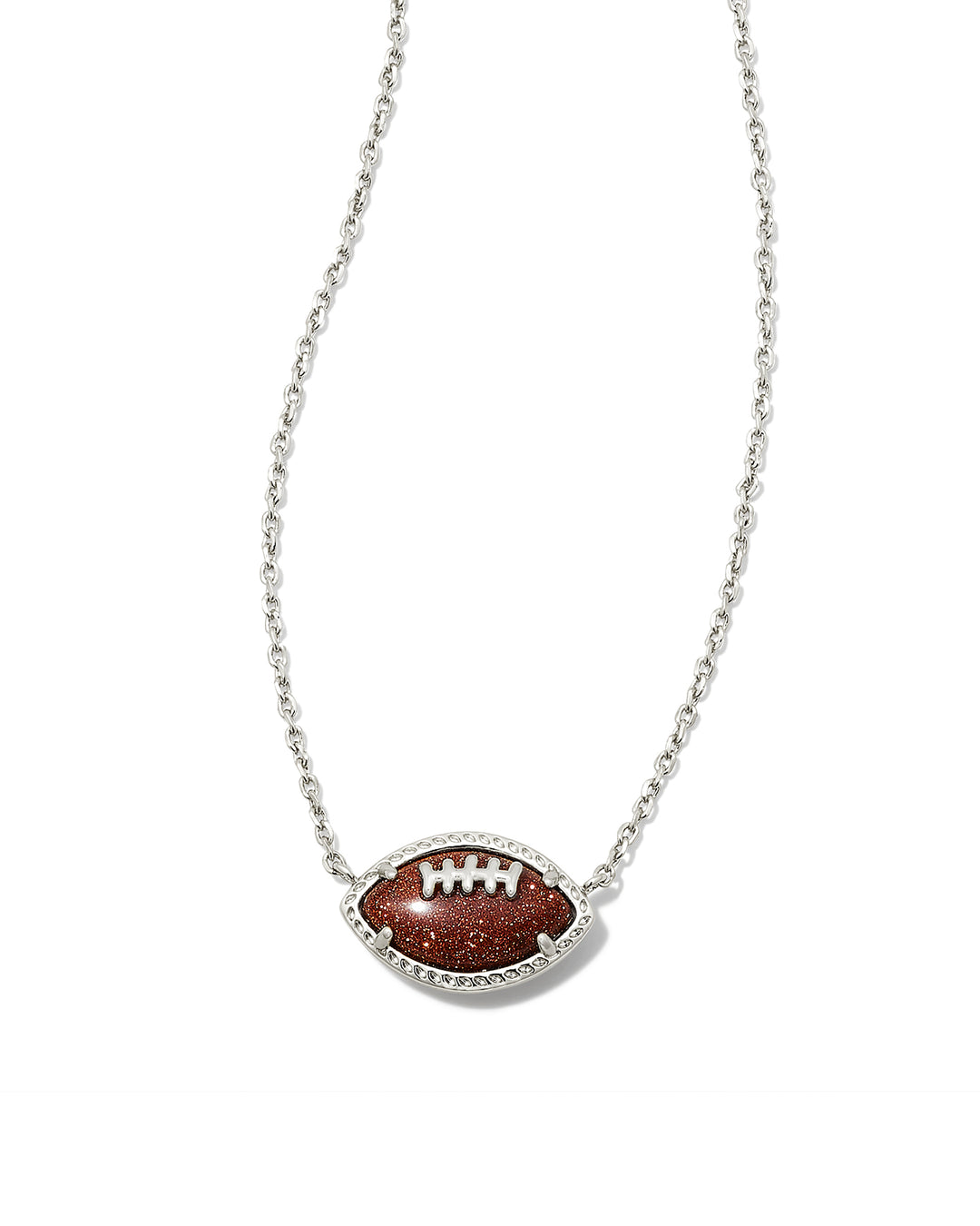 KENDRA SCOTT: FOOTBALL PENDANT RHODIUM