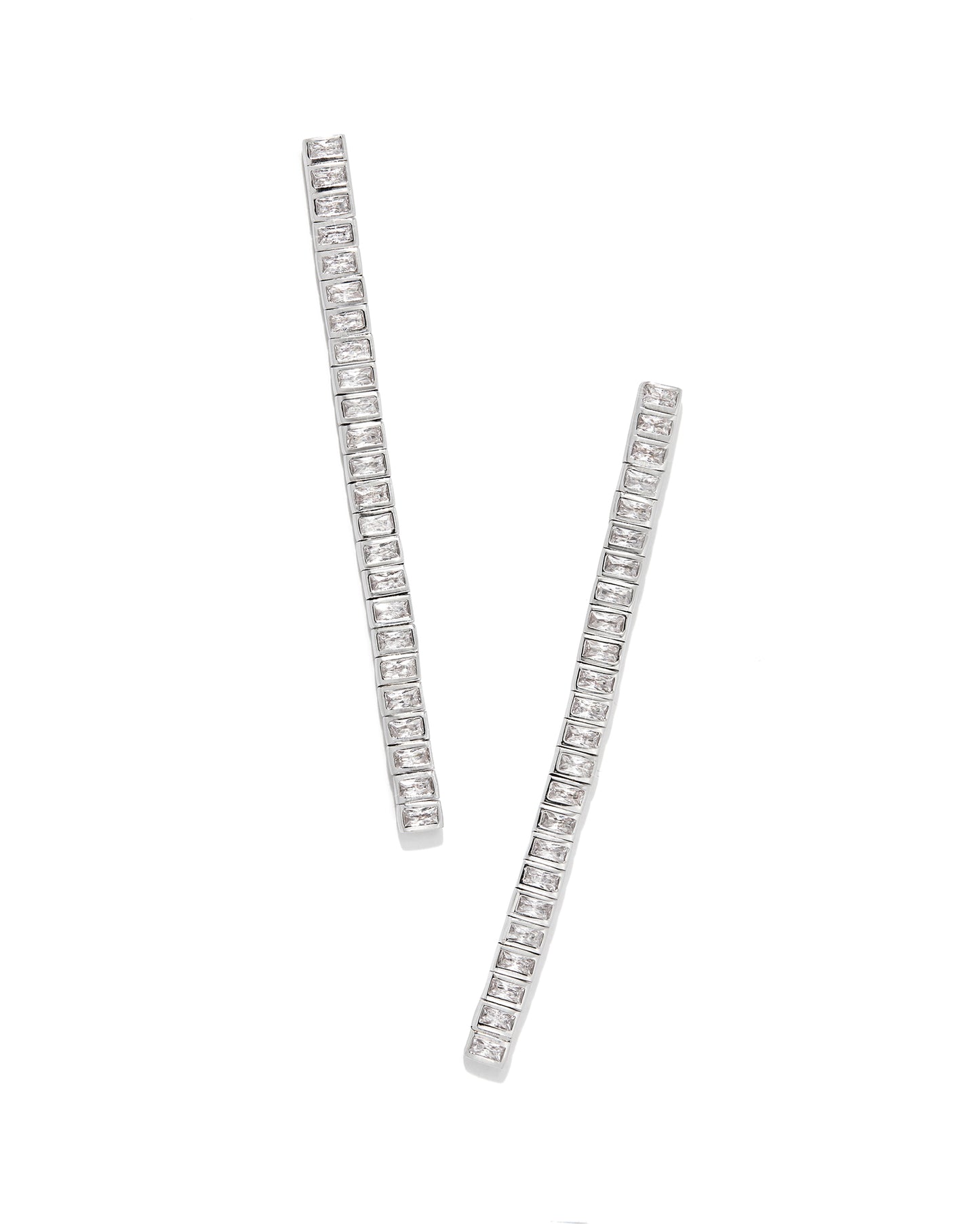KENDRA SCOTT: GRACIE LONG TENNIS EARRING RHODIUM