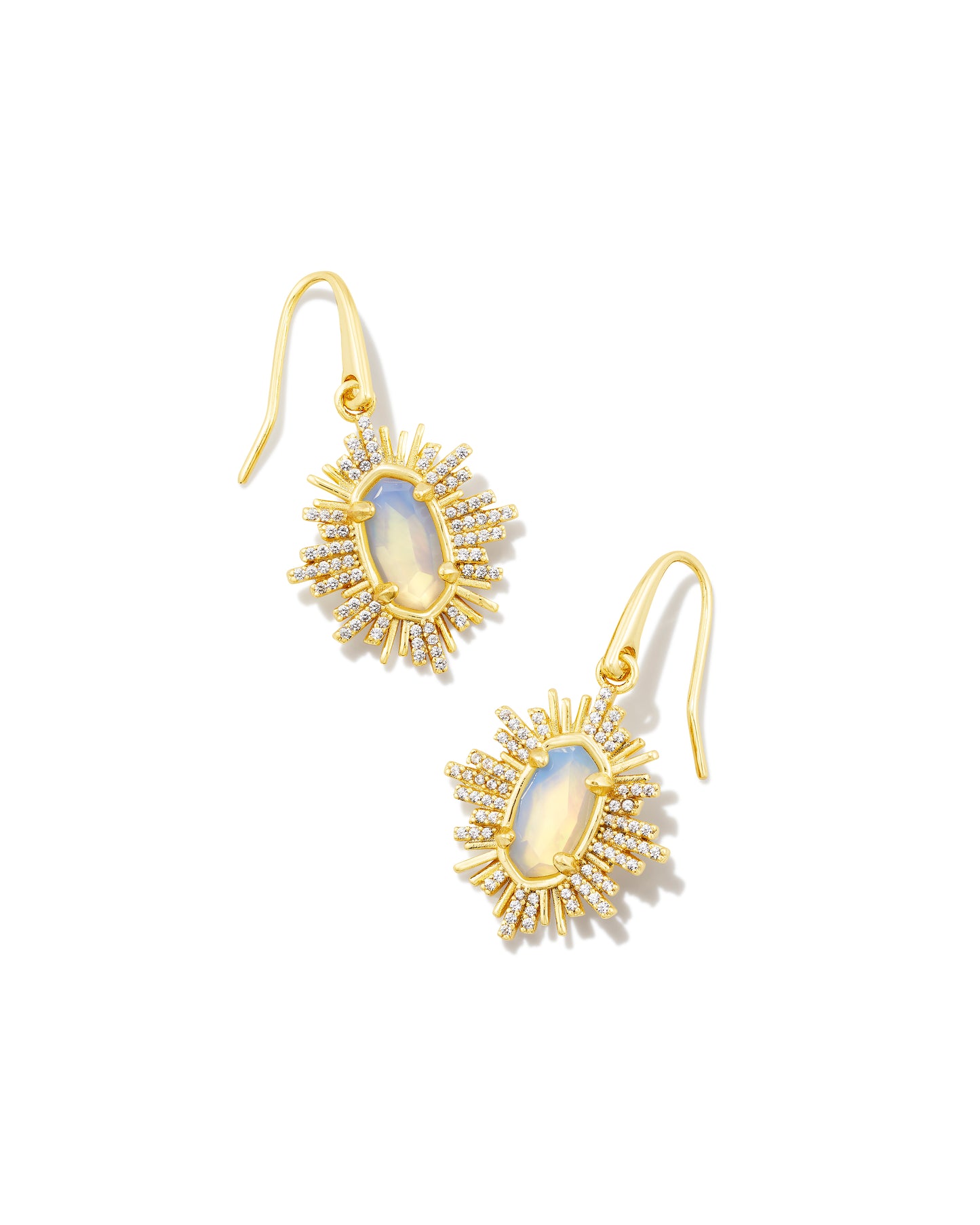 KENDRA SCOTT: GRAYSON SUNBURST DROP GOLD/IRIDESCENT OPALITE