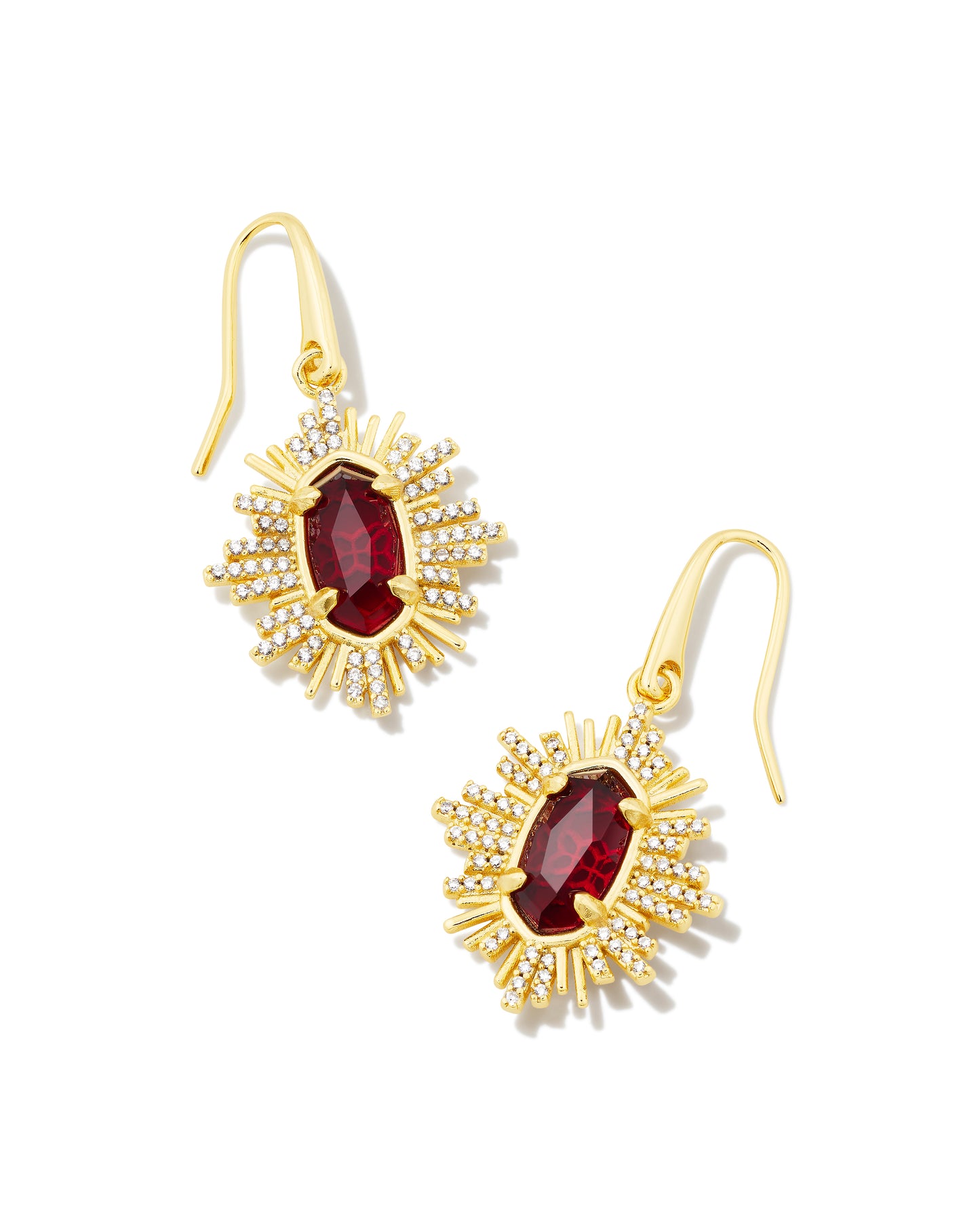 KENDRA SCOTT: GRAYSON SUNBURST DROP GOLD/RED GLASS