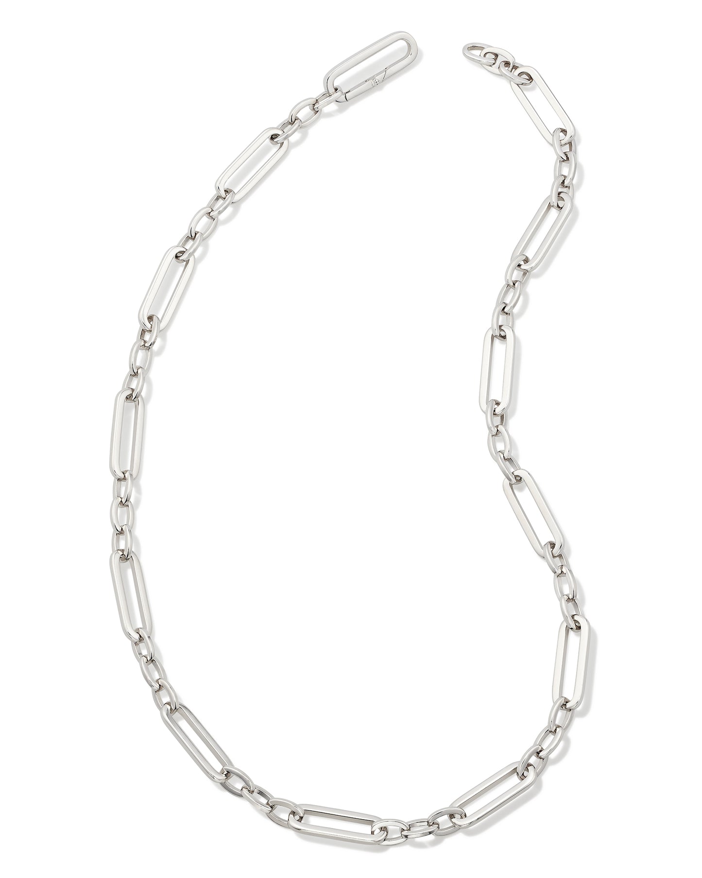 KENDRA SCOTT: HEATHER LINK & CHAIN NECKLACE RHODIUM