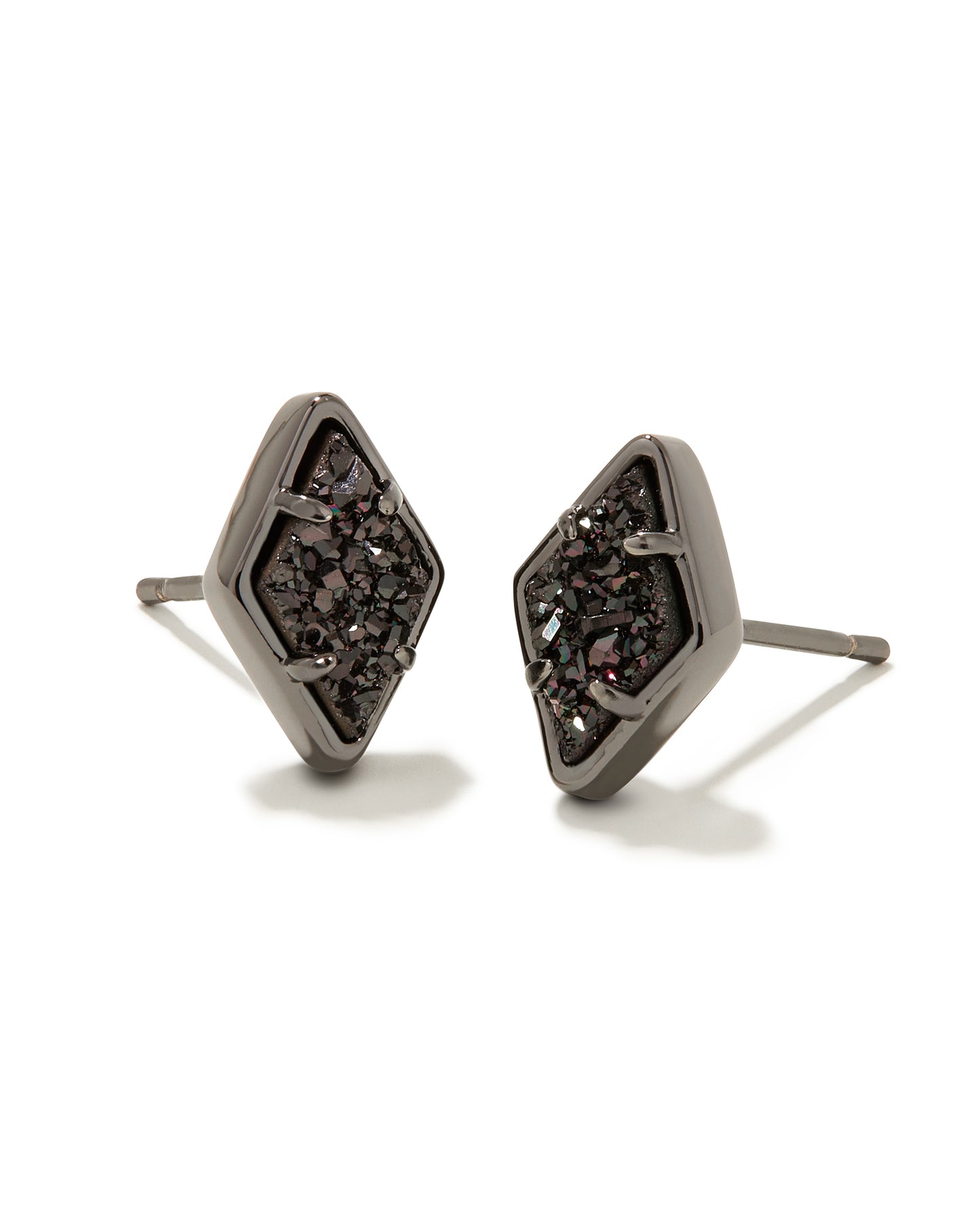 KENDRA SCOTT: KINSLEY STUD BLACK/GUNMETAL DRUSY