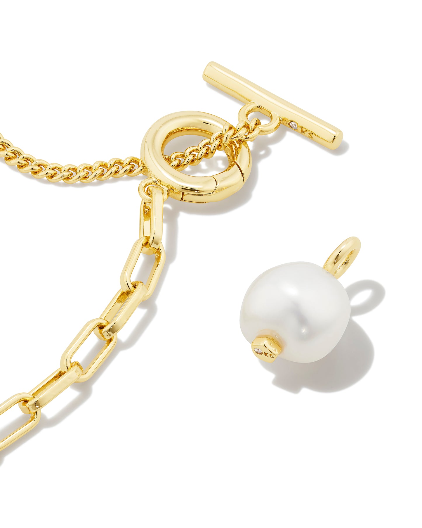Kendra Scott: Leighton Pearl Chain Necklace in Gold