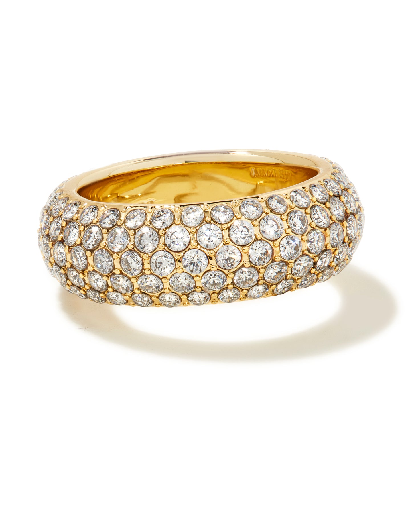 KENDRA SCOTT: MIKKI PAVE BAND RING GOLD/ WHITE CZ