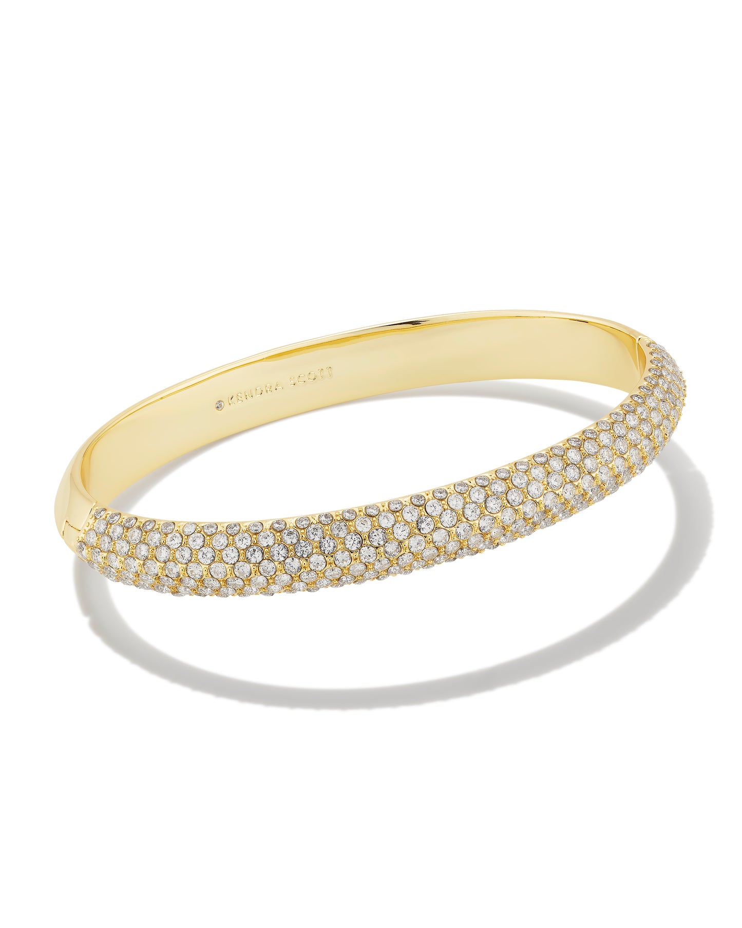 KENDRA SCOTT: MIKKI PAVE BANGLE GOLD/ WHITE CZ