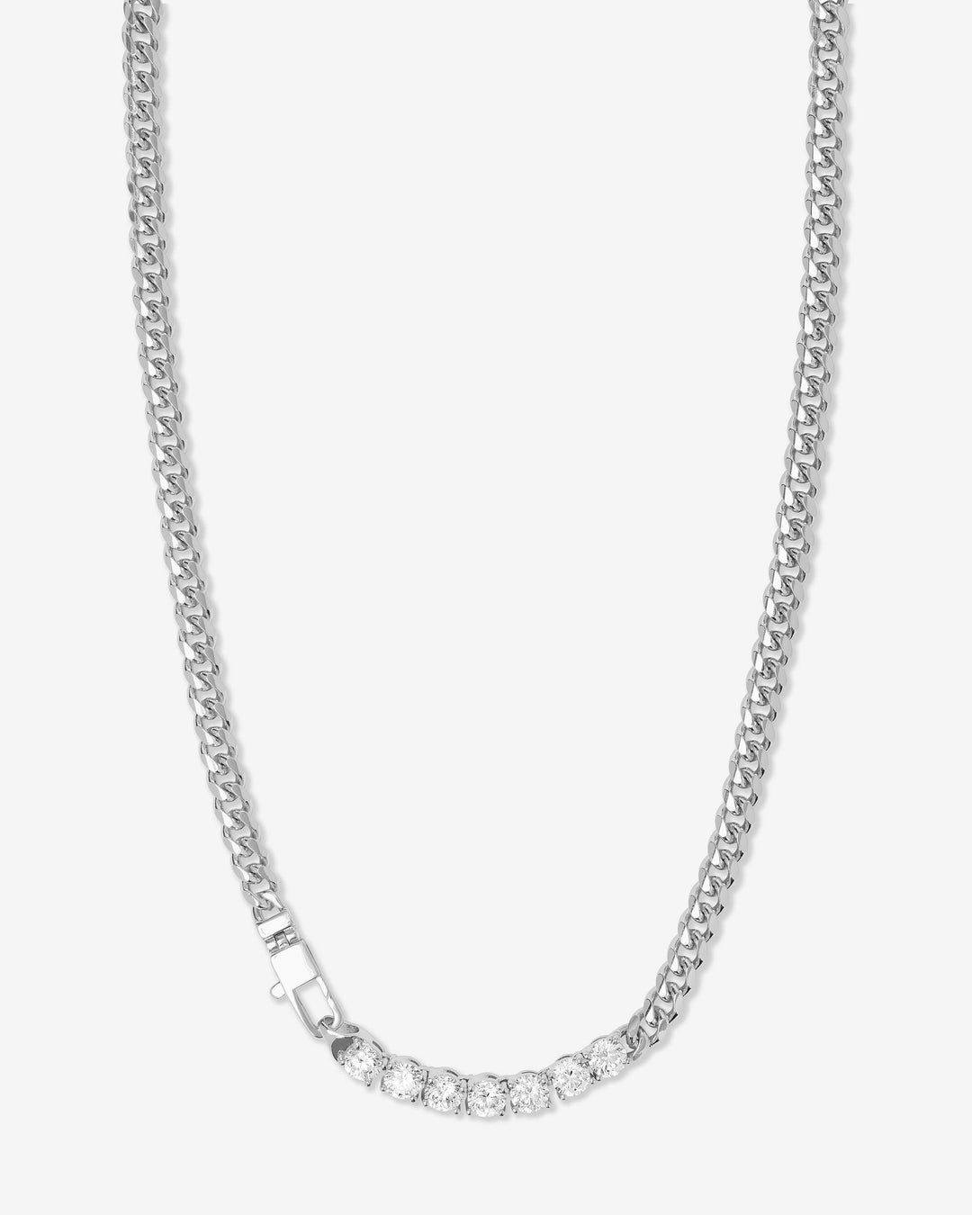 MELINDA MARIA: BABY JULIAN LOVES DIAMONDS NECKLACE-SILVER