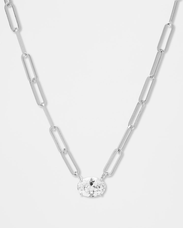 MELINDA MARIA: HELLO GORGEOUS! SAMANTHA CHAIN NECKLACE-SILVER
