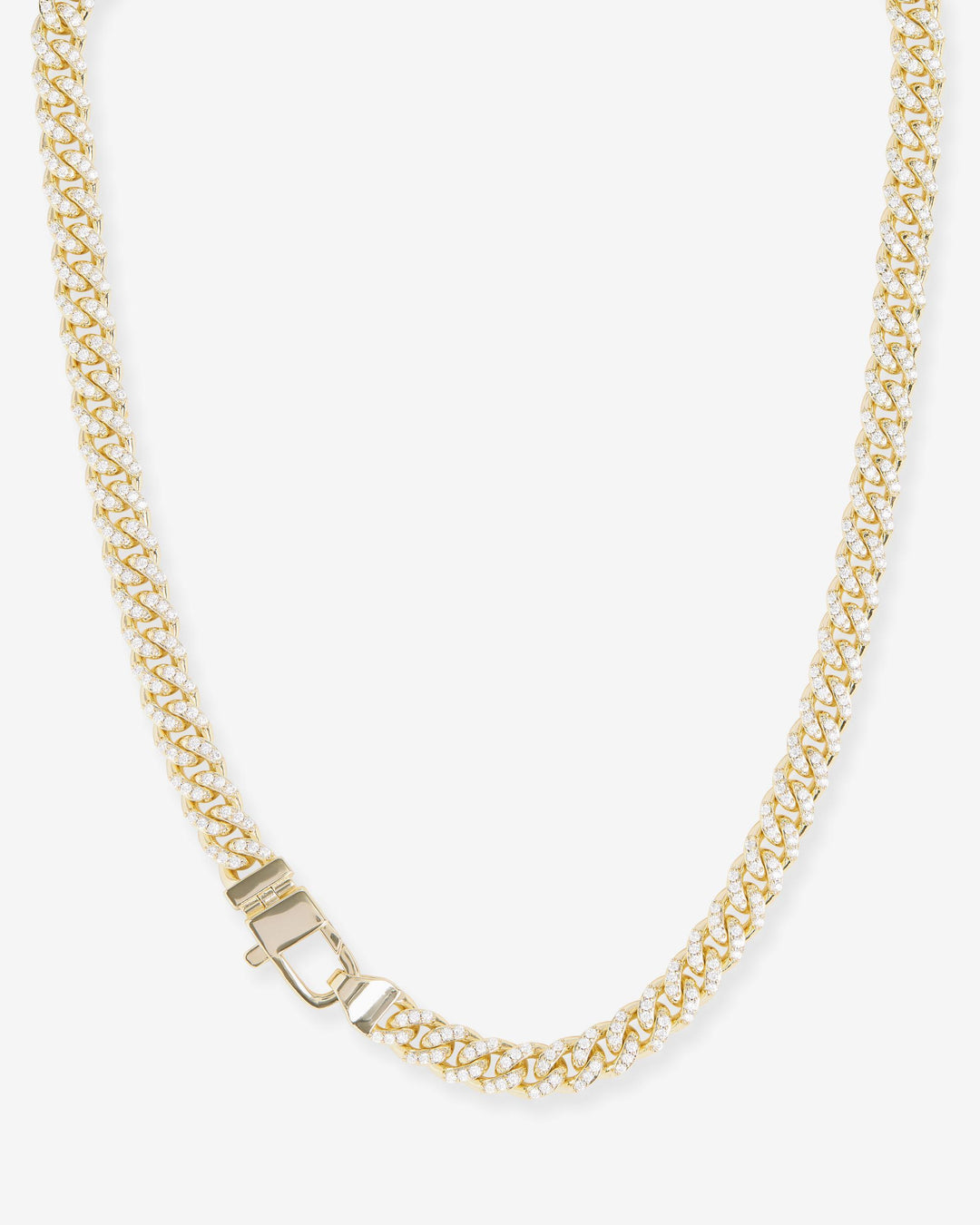 MELINDA MARIA: PAVE JULIAN CUBAN CHAIN NECKLACE-GOLD