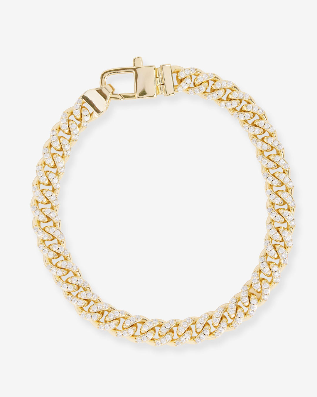 MELINDA MARIA: PAVE JULIAN CUBAN CHAIN BRACELET-GOLD