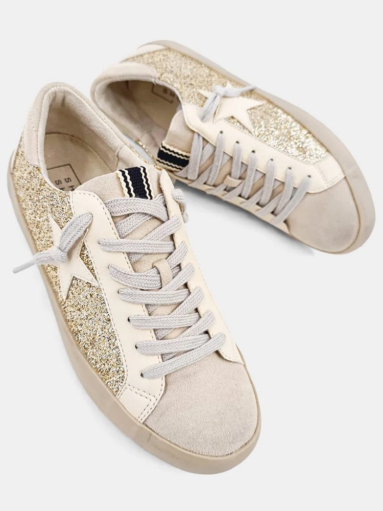 The Paula Sneaker: Gold Glitter