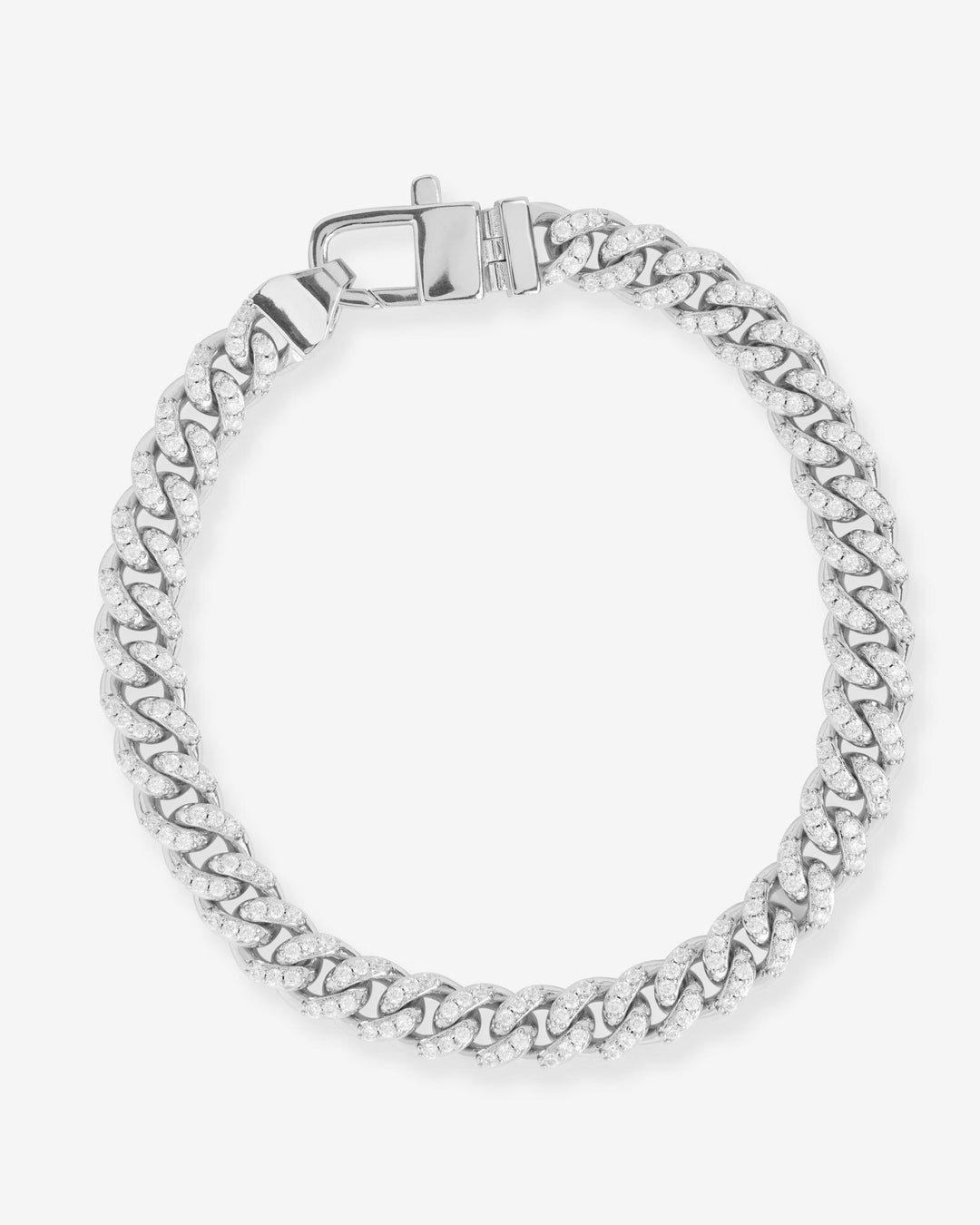 MELINDA MARIA: PAVE JULIAN CUBAN CHAIN BRACELET-SILVER
