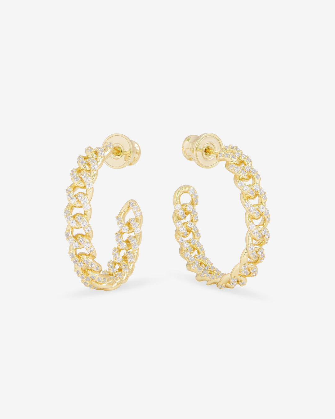 MELINDA MARIA: PAVE JULIAN 1" HOOP-GOLD