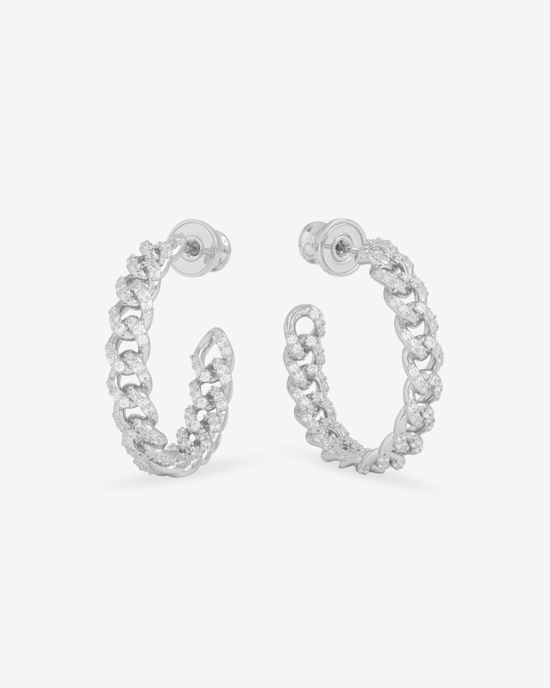 MELINDA MARIA: PAVE JULIAN 1" HOOP-SILVER
