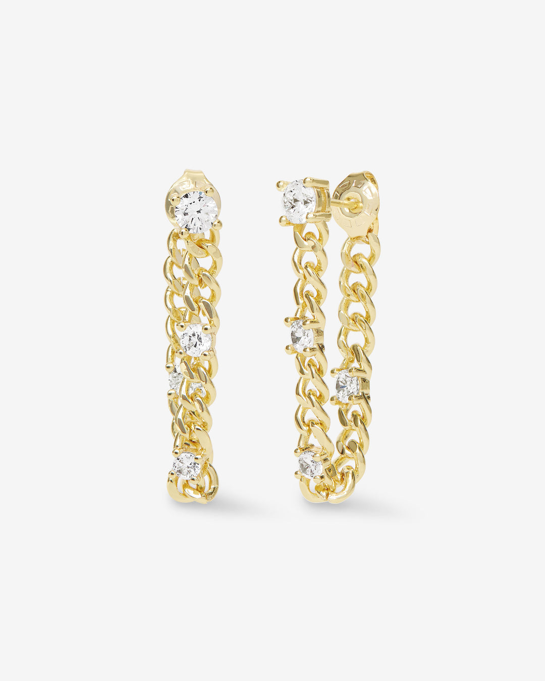 MELINDA MARIA: JULIAN TRIPLE DIAMOND SOFT CHAIN HOOP