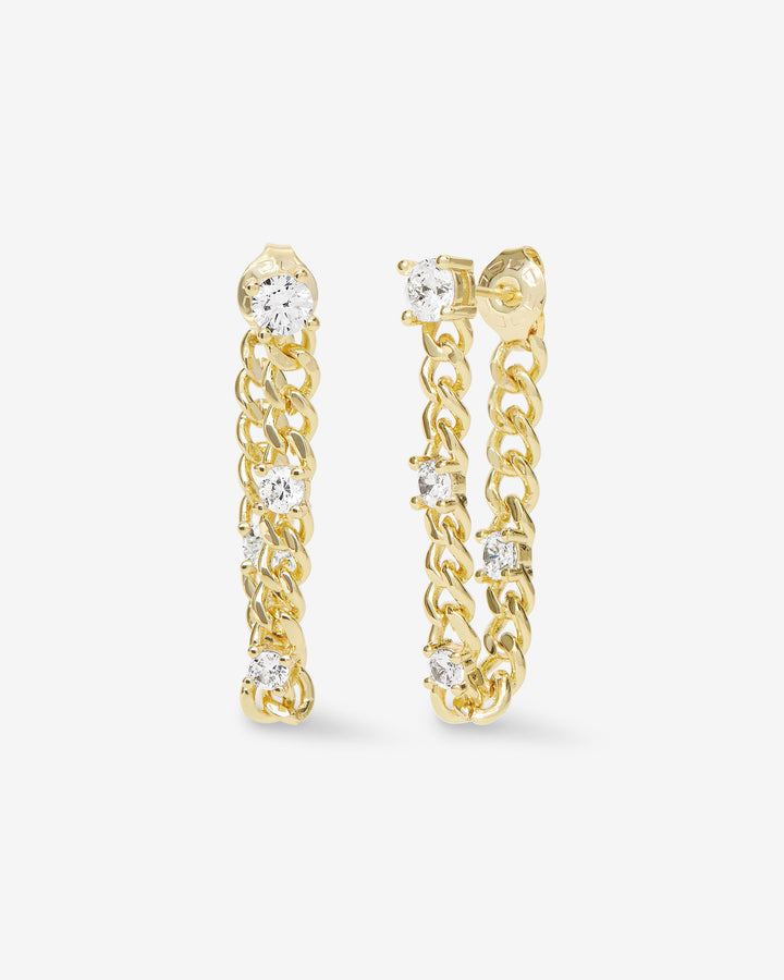 MELINDA MARIA: JULIAN TRIPLE DIAMOND SOFT CHAIN HOOP