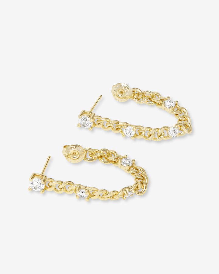 MELINDA MARIA: JULIAN TRIPLE DIAMOND SOFT CHAIN HOOP