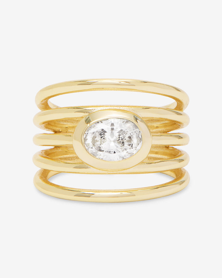 MELINDA MARIA: SHE'S A BOSS STACKED RING-GOLD