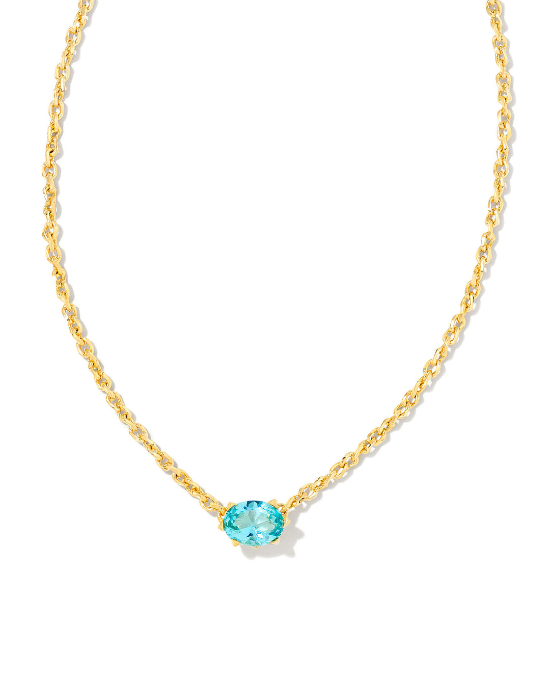 KENDRA SCOTT: Cailin Birthstone Necklace AQUA CRYSTAL