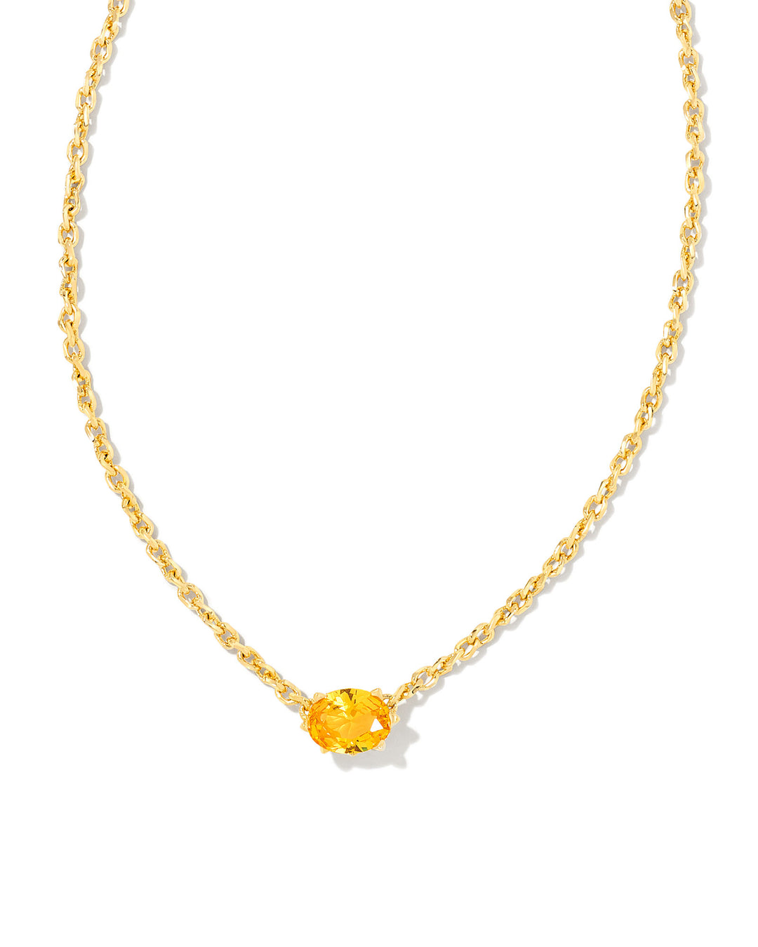 KENDRA SCOTT: Cailin Birthstone Necklace GLDN YELLOW CRYS