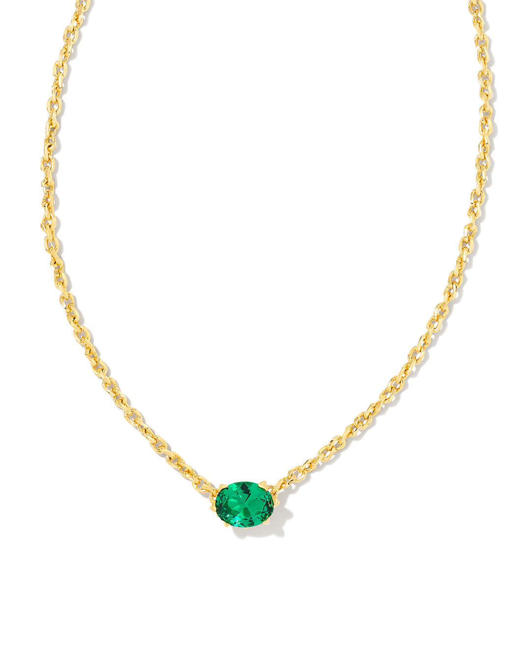 KENDRA SCOTT: Cailin Birthstone Necklace GREEN CRYSTAL