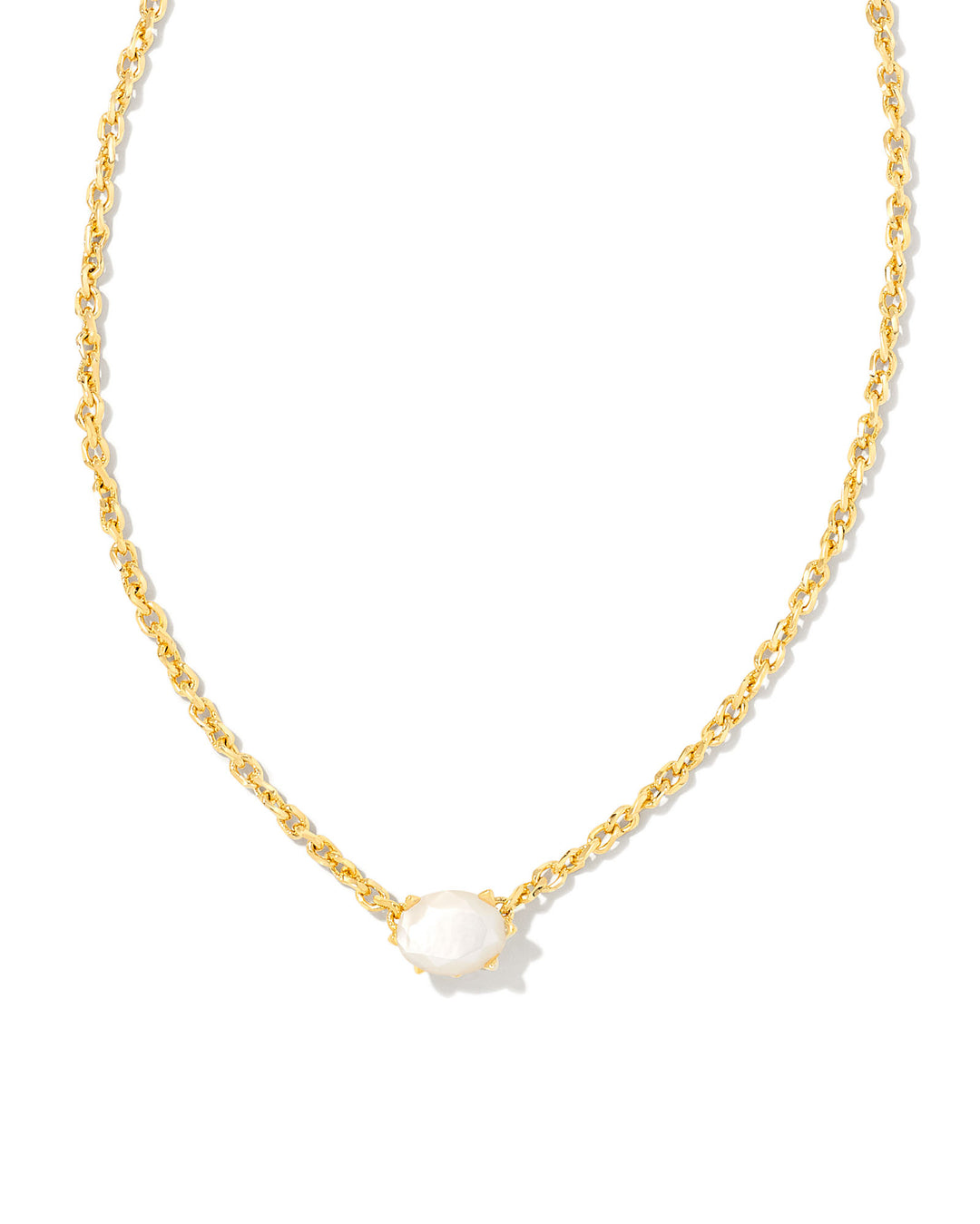 KENDRA SCOTT: Cailin Birthstone Necklace IVORY MOP
