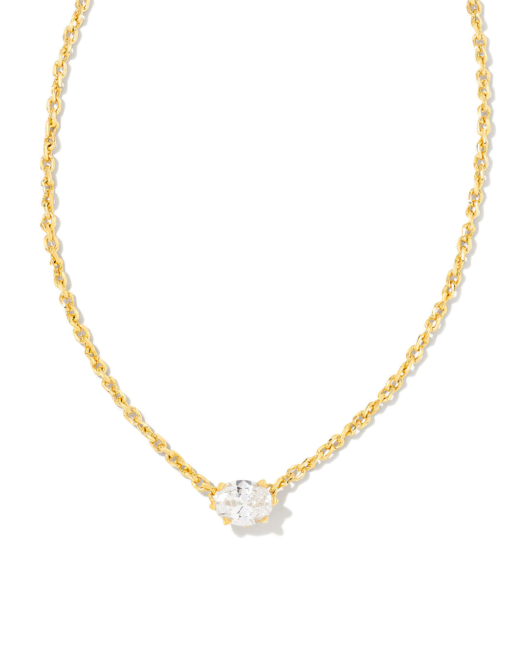 KENDRA SCOTT: Cailin Birthstone Necklace WHITE CZ