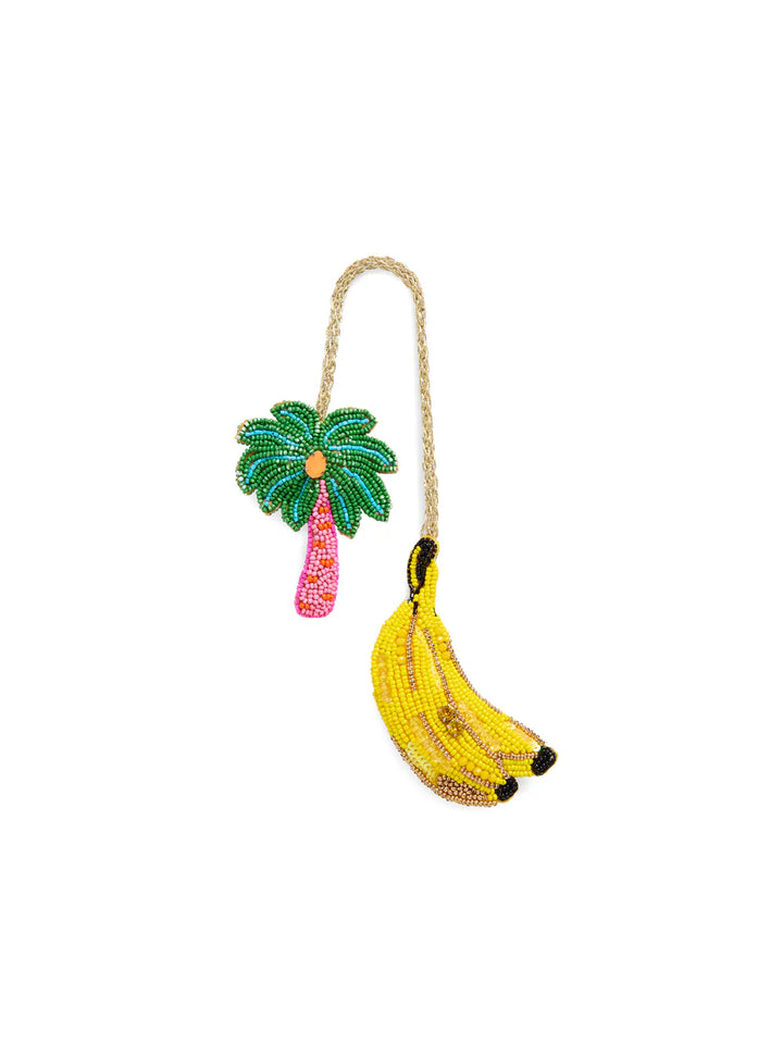 PALM TREE & BANANA BEADED BAG CHARM