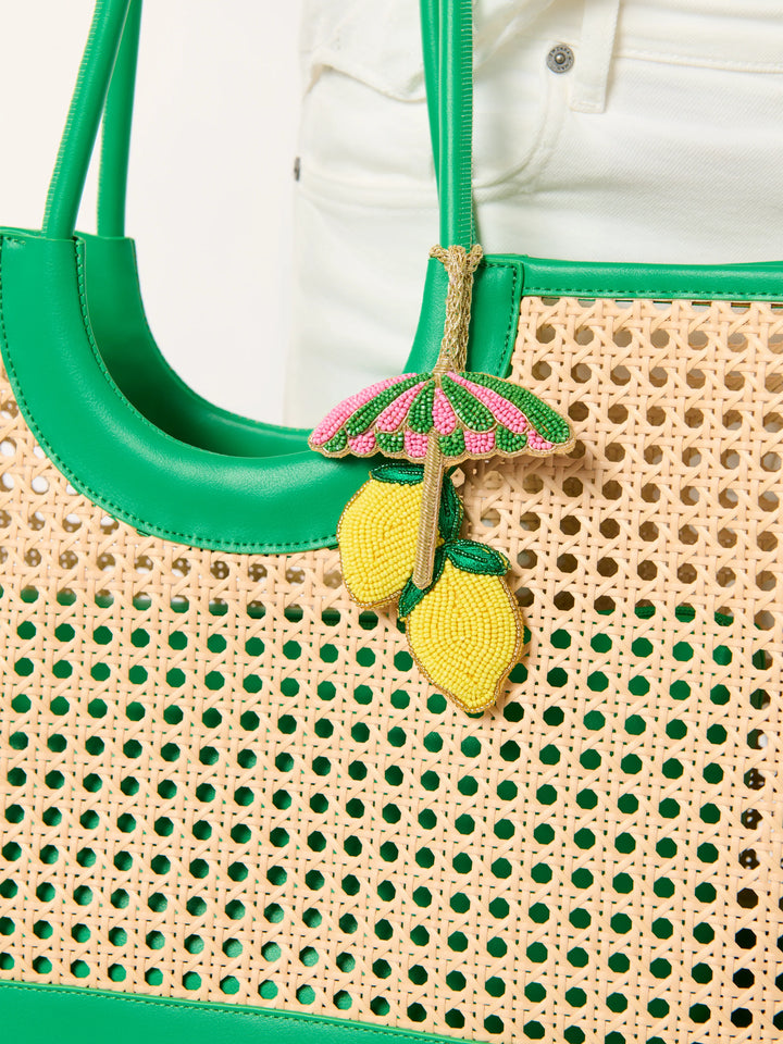 LEMON &amp; UMBRELLA BEADED BAG CHARM