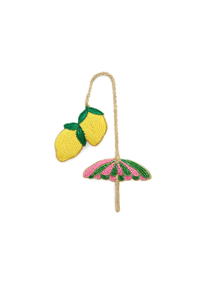 LEMON &amp; UMBRELLA BEADED BAG CHARM