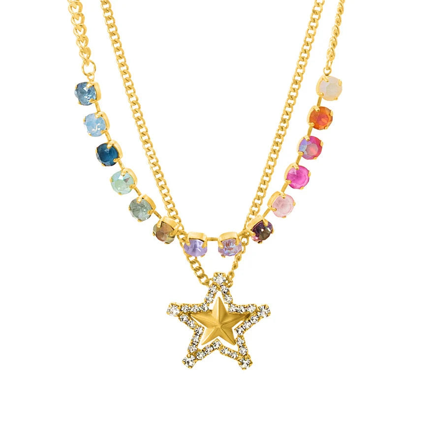 TOVA: LAYERED STAR NECKLACE- FAIRY DUST