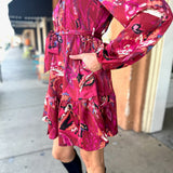 Viva Magenta Print Dress