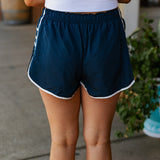 SIDE PLEAT ATHLETIC SHORT / NAVY