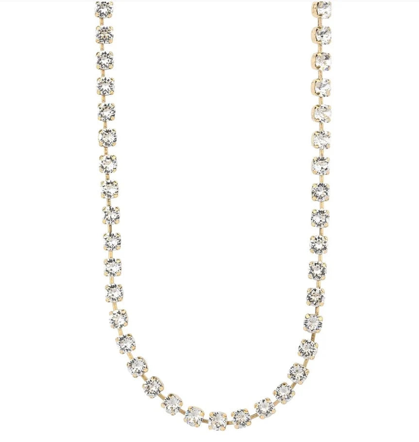 SARINA NECKLACE- ANTIQUE GOLD/CLEAR