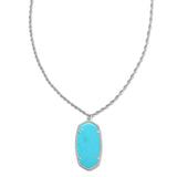 KENDRA SCOTT: RAE LONG PENDANT SILVER TURQUOISE