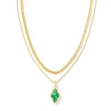 Kendra Scott: Green Illusion Abbie Pave Frame Multistrand Necklace