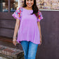 LAVENDER EMBROIDERED TOP