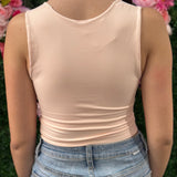 PEACHY PINK SQUARE NECK TANK