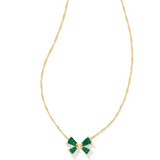 Kendra Scott: Emerald Drusy Blair Bow Pendant Necklace