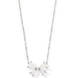 Kendra Scott: Rhodium Iridescent Drusy Blair Bow Pendant Necklace