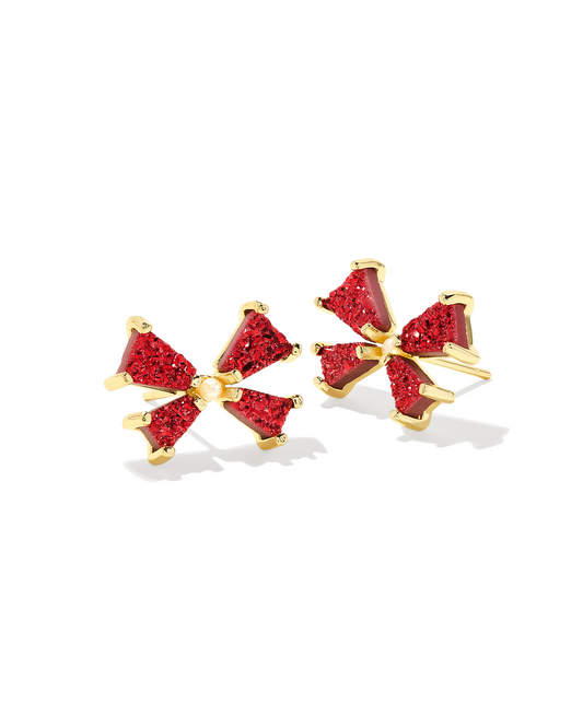 Kendra Scott: Bright Red Drusy Blair Bow Stud