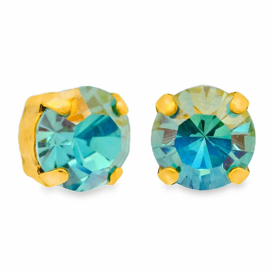 TOVA: OAKLAND STUDS -AQUA BOHEMICA LEMON