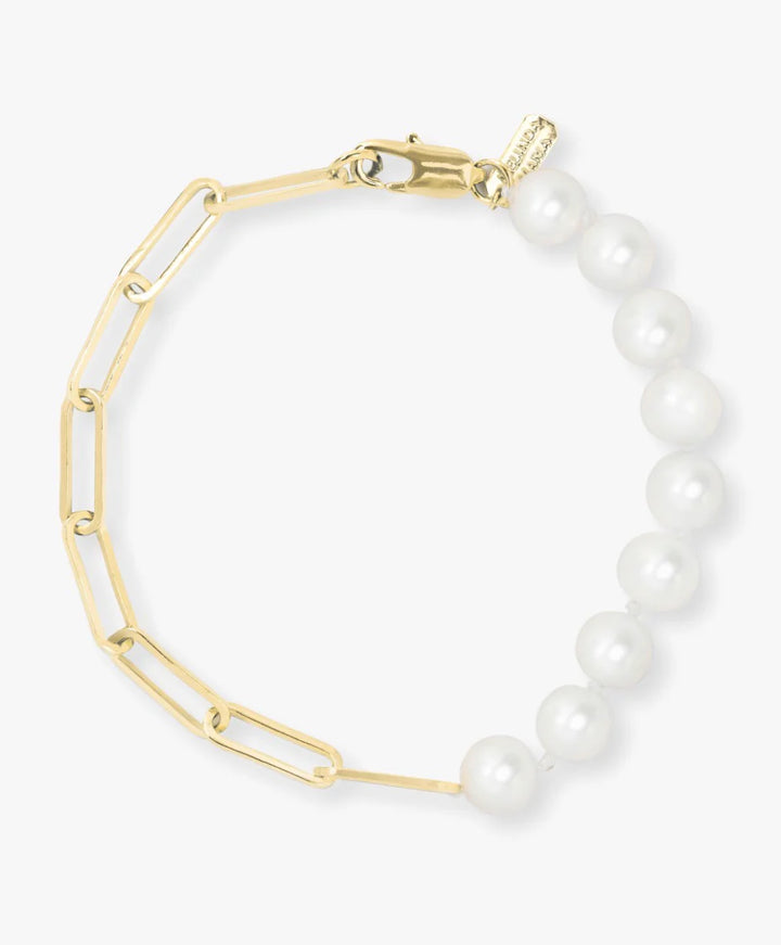 MELINDA MARIA: SAMANTHA HALF CHAIN PEARL BRACELET