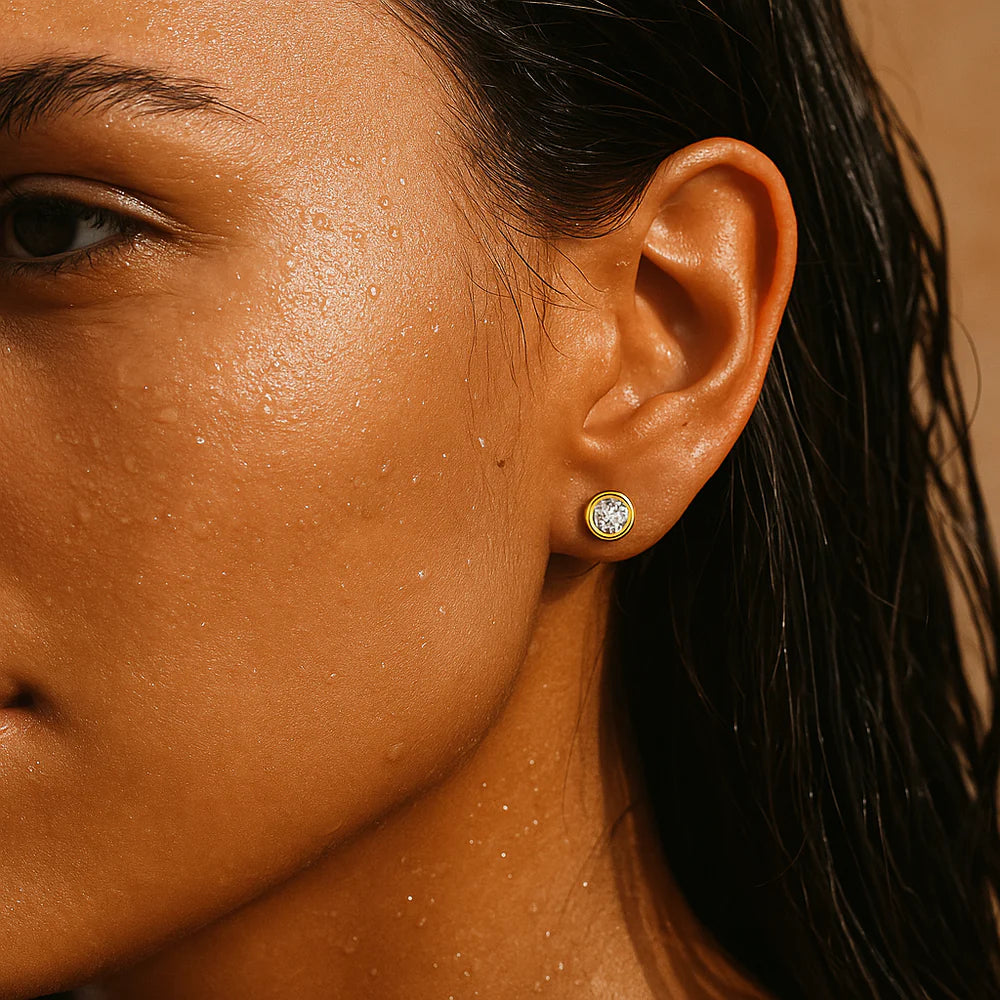 ELLIE VAIL: CATEANA BEZEL STUD- GOLD