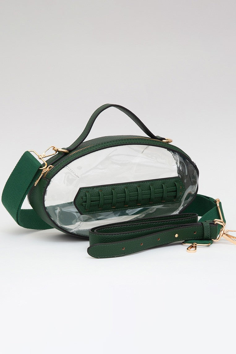 CLEAR FOOTBALL PURSE- GREEN