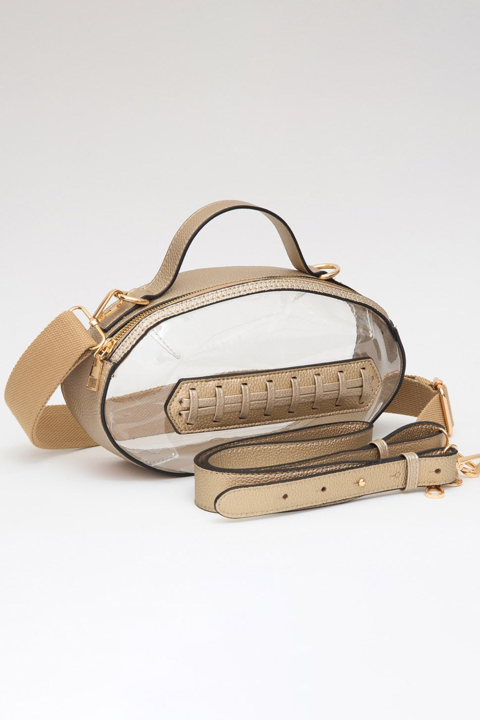 CLEAR FOOTBALL PURSE- GOLD