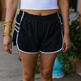 SIDE PLEAT ATHLETIC SHORT / BLACK