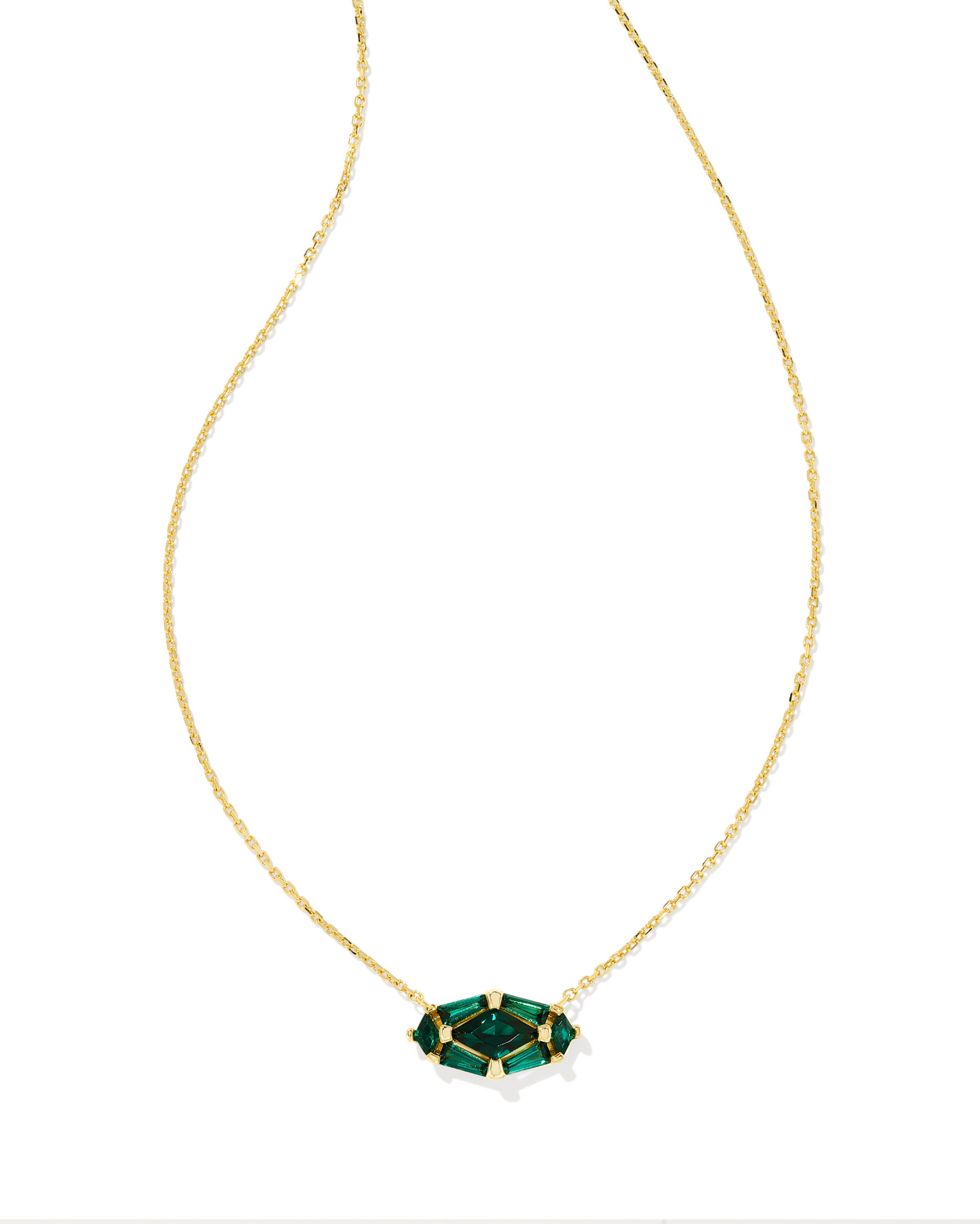 Kendra Scott: Green Crystal Lindy Rae Pendant Necklace