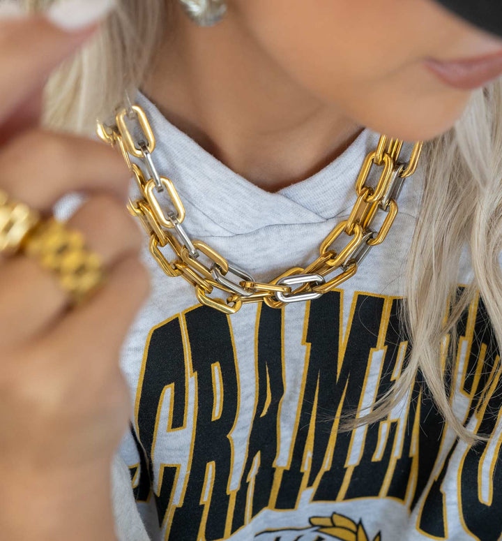 BRACHA: ELLE TWO TONE GAGE NECKLACE